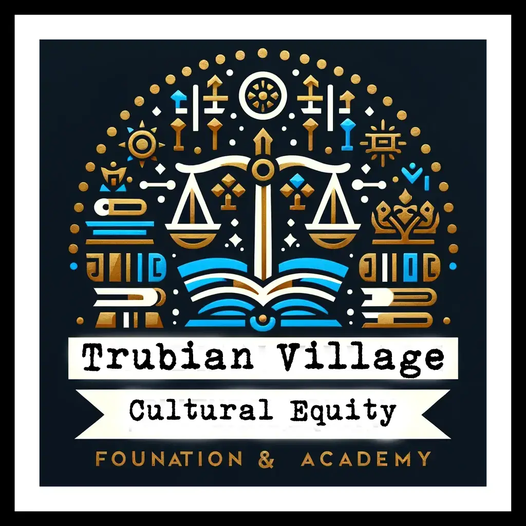 DALL·E 2024-05-31 21.37.33 - Design a logo for the Trubian Village Cultural Equity Foundation & Academy. The logo should reflect cultural diversity, education, and equity. Use col